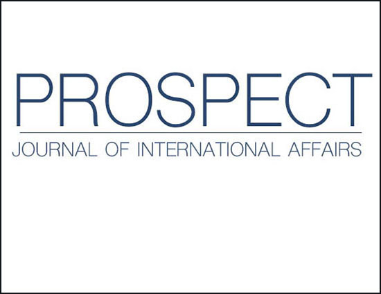 Prospect Journal of International Affairs  - blue letters on white background