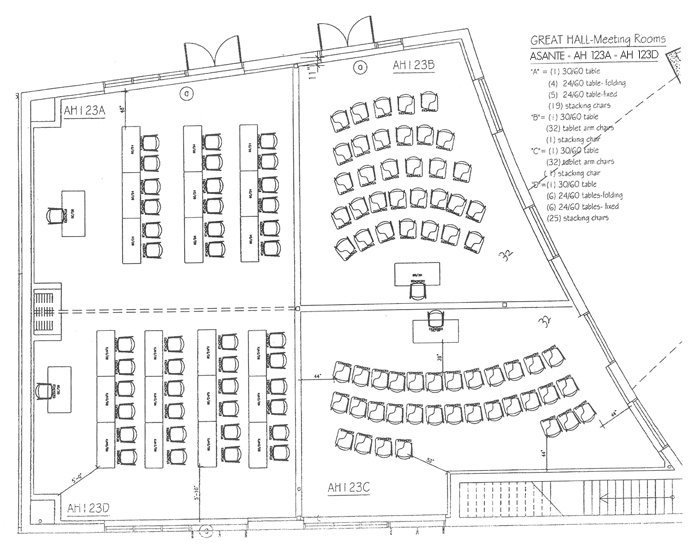 Asante meeting rooms, floor plan and facility layout - UC San Diego International House