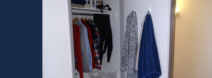 16 of 19, International House residential apartments - Bedroom closet