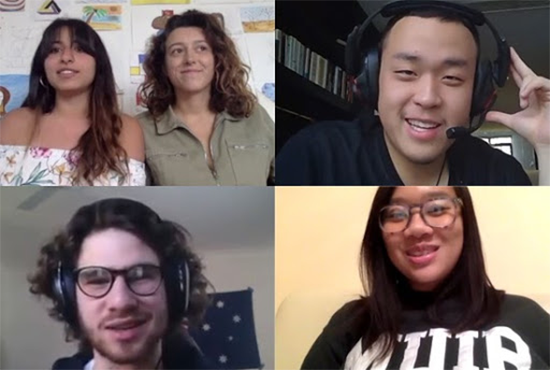 Global Interviews participants on screen, fall 2020 - International House, UC San Diego
