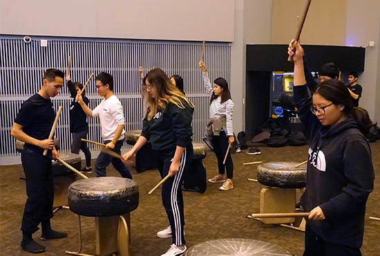 I-HeART students play music together, International House, UC San Diego
